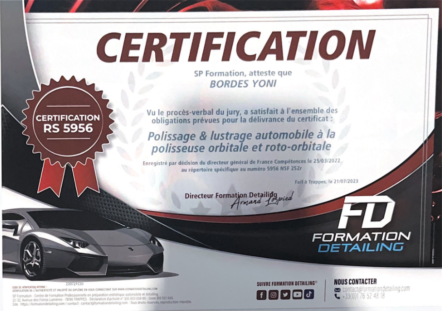 Certification RS 5956